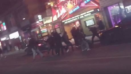 Mob Of Kids Fight Downtown Toronto