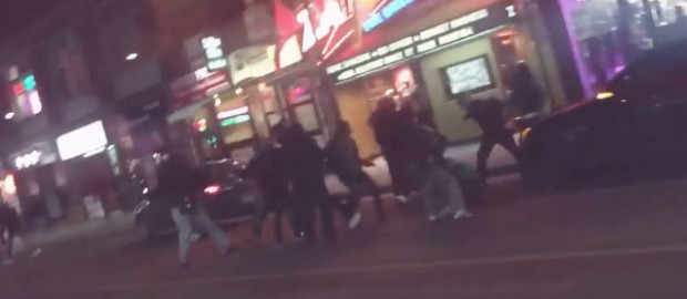 Mob Of Kids Fight Downtown Toronto