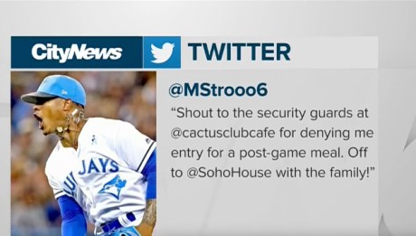 Stroman Denied Service At Cactus Club Restaurant